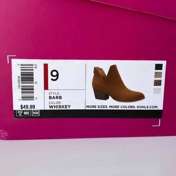 NWT SO Barb Ankle Boots, Brown - Picture 8 of 8